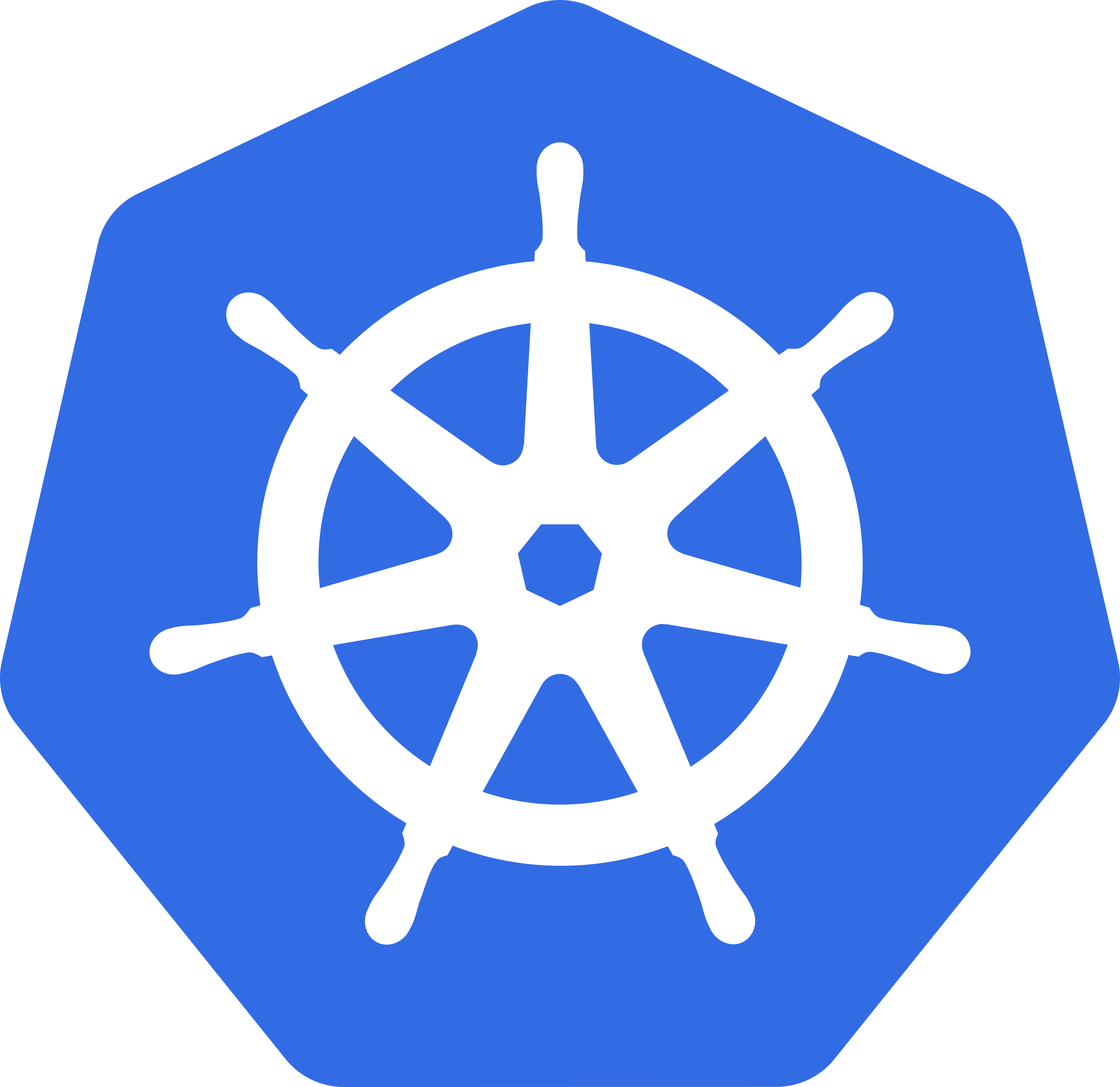 Kubernetes logo.